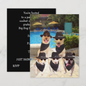 Funny Blues Dogs/Lab Invite Kaart (Voorkant / Achterkant)