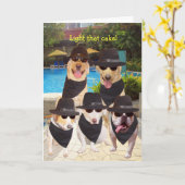  Funny Blues Dogs / Labs Verjaardag Kaart (Gele Bloem)