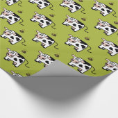Funny Blushing Pooping Cow Pattern Cadeaupapier (Hoek)