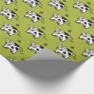Funny Blushing Pooping Cow Pattern Cadeaupapier