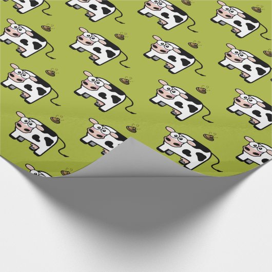 Funny Blushing Pooping Cow Pattern Cadeaupapier (Hoek)