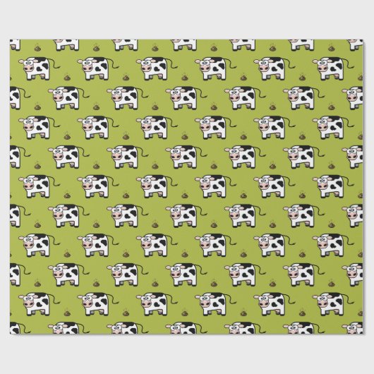 Funny Blushing Pooping Cow Pattern Cadeaupapier (Vlak)
