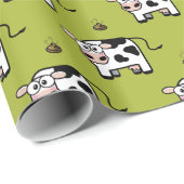 Funny Blushing Pooping Cow Pattern Cadeaupapier (Rol Hoek)