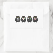 Funny Board Game Night , Mahjong Black Cat Rechthoekige Sticker (Tas)