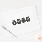 Funny Board Game Night , Mahjong Black Cat Rechthoekige Sticker (Envelop)