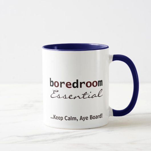 Funny Boardroom Office Mug, Customizable Text Mok (Rechts)