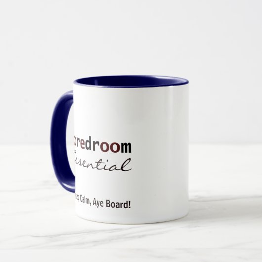 Funny Boardroom Office Mug, Customizable Text Mok (Voorkant links)