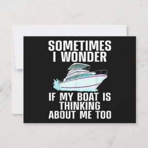Funny Boat Art voor mannen die waterscooters binne Feestdagenkaart