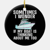 Funny Boat Art voor mannen die waterscooters binne Keramisch Ornament (Achterkant)