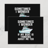 Funny Boat Art voor mannen die waterscooters binne RSVP Kaartje (Voorkant / Achterkant)