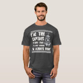 Funny Boat Captain Pontoon Captain Dad Papa Men T-shirt (Voorkant volledig)