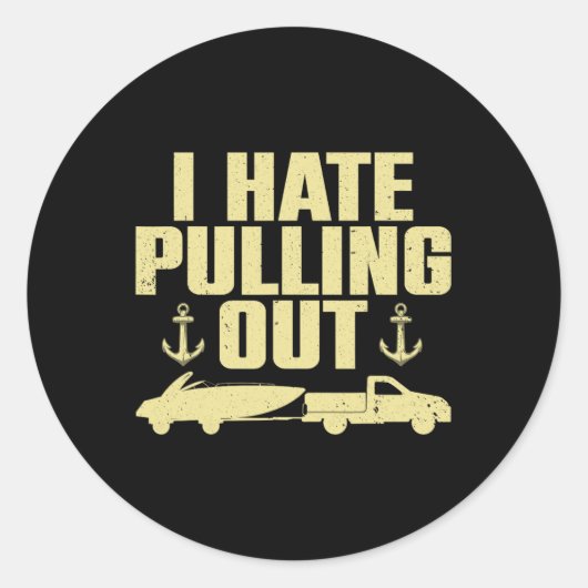 Funny Boat Design for Men Boat Trail Ronde Sticker (Voorkant)