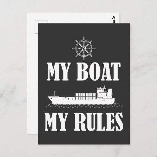 Funny Boat Kapitein Boss Rules Boing Joke Briefkaart (Voorkant / Achterkant)