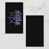 Funny Boat Kapitein Husband Wifes Permission Visitekaartje (Voorkant / Achterkant)