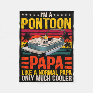 Funny Boat Pontoon Papa als een normale pap. Fleece Deken
