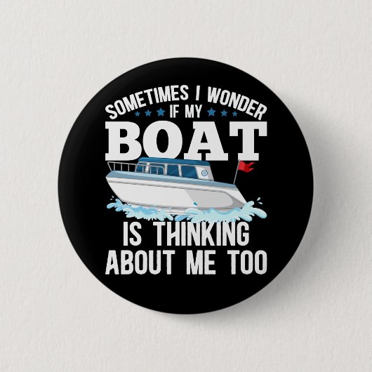 Funny Boating Captain Sailing Humor Ronde Button 5,7 Cm (Voorkant)