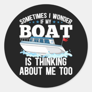Funny Boating Captain Sailing Humor Ronde Sticker