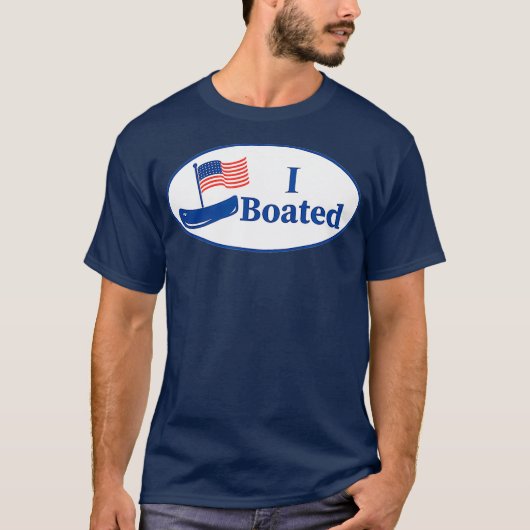 Funny Boating I BOATED Sticker Graphic T-shirt (Voorkant)