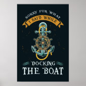 Funny Boating Pun Nautical Sailor Theme Anchor Poster (Voorkant)