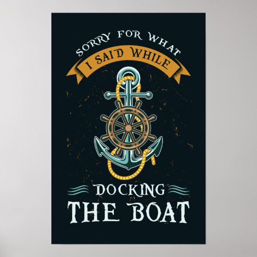 Funny Boating Pun Nautical Sailor Theme Anchor Poster (Voorkant)