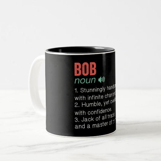 Funny Bob Definition Tweekleurige Koffiemok (Voorkant links)