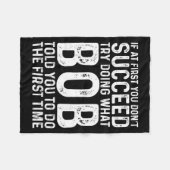 Funny Bob If At First You Don't Succeed Father's D Fleece Deken (Voorkant (Horizontaal))