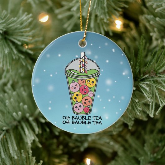 Funny Boba Bubble Tea Keramisch Ornament (Boom)