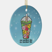 Funny Boba Bubble Tea Keramisch Ornament (Rechts)