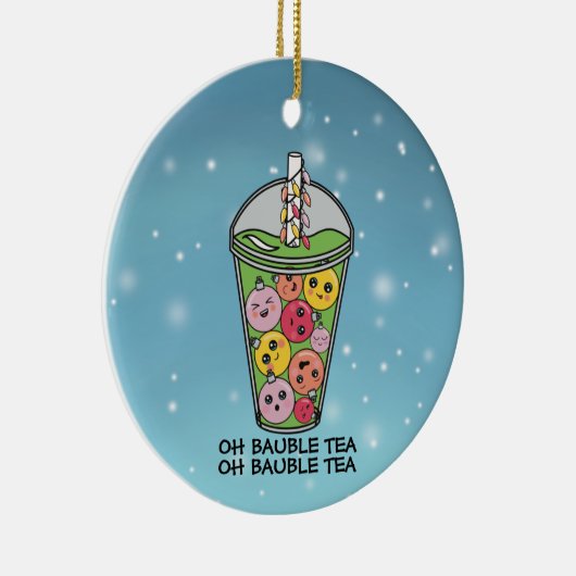 Funny Boba Bubble Tea Keramisch Ornament (Rechts)