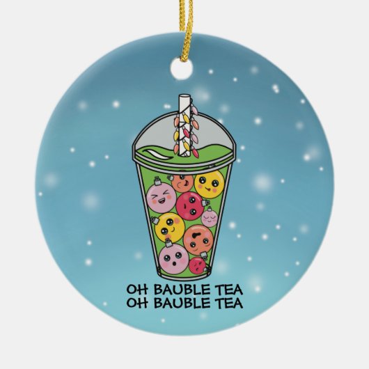 Funny Boba Bubble Tea Keramisch Ornament (Voorkant)