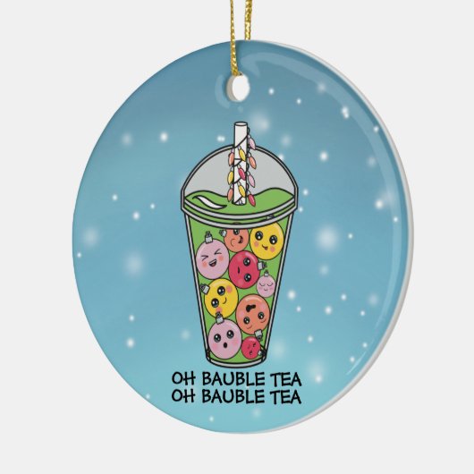Funny Boba Bubble Tea Keramisch Ornament (Links)