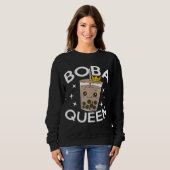 Funny Boba Tea Bubble Boba Queen Gift Trui (Voorkant volledig)