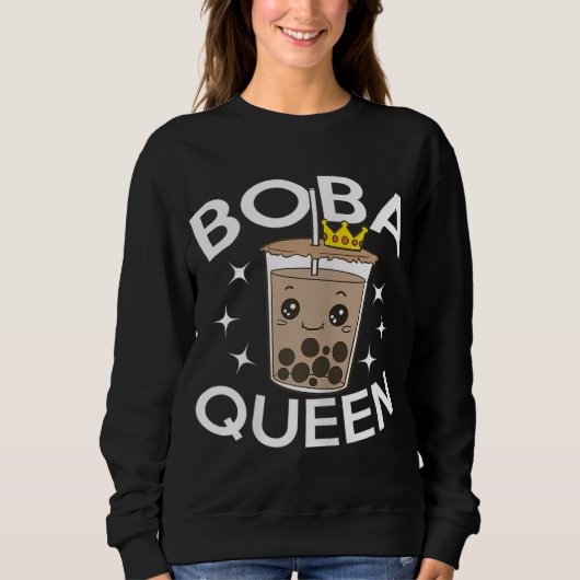 Funny Boba Tea Bubble Boba Queen Gift Trui (Voorkant)
