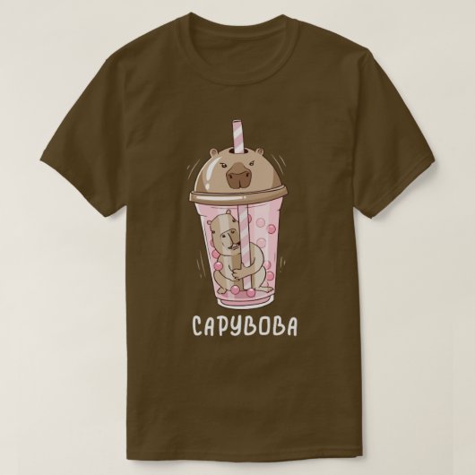 Funny Boba Tea Capybara Bubble Milk Tea Kawaii T-shirt (Design voorkant)