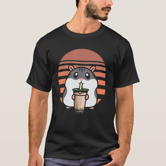 Funny Boba Tea Hamster Bubble Tea Fanatic Cute Ham T-shirt (Voorkant)