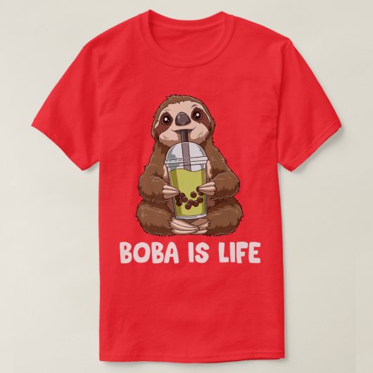 Funny Boba Tea - Kawaii Bubble Tea Sloth 930 T-shirt (Design voorkant)