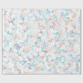 Funny Bobble Cartoon Letter Pattern Cadeaupapier (Vlak)