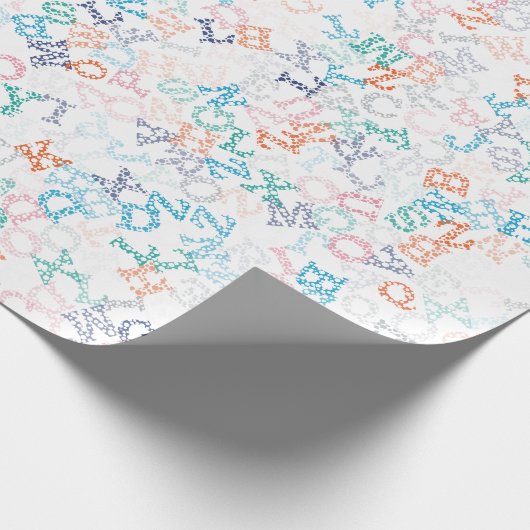 Funny Bobble Cartoon Letter Pattern Cadeaupapier (Hoek)