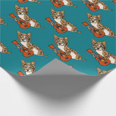 Funny Bobcat die gitar speelt Cadeaupapier (Hoek)