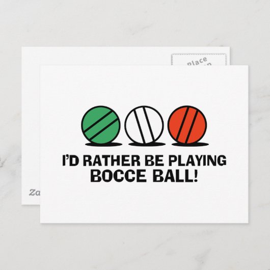 Funny Bocce Ball Briefkaart (Voorkant / Achterkant)