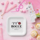 Funny bocce ball party, aangepast wegwerpbaar papieren bordje (Feest)
