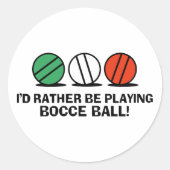 Funny Bocce Ball Ronde Sticker (Voorkant)
