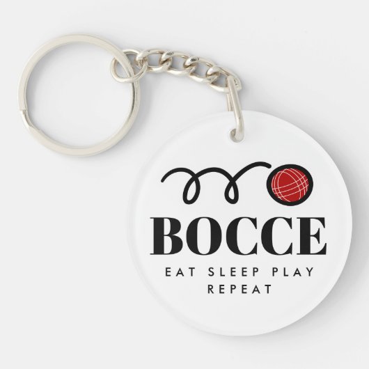 Funny bocce ball sleutelhanger voor bocci lovers (Voorkant)