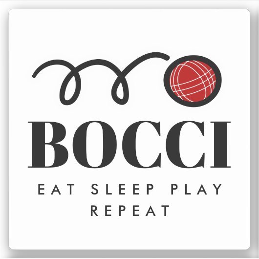 Funny bocce ball vinyl sticker voor bocci lover (Voorkant)