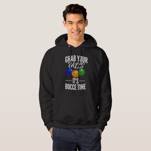 Funny Bocce Balls Player-Boules Team Hoodie (Voorkant volledig)