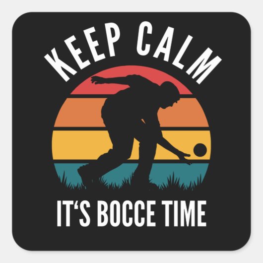 Funny Bocce Balls Player-Boules Team Vierkante Sticker (Voorkant)