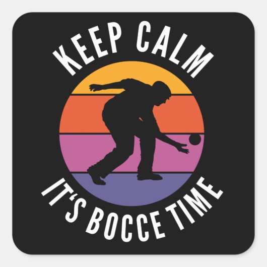 Funny Bocce Balls Player-Boules Team Vierkante Sticker (Voorkant)