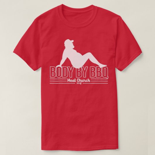 Funny Body van de  vleeskerk BBQ T-shirt (Design voorkant)