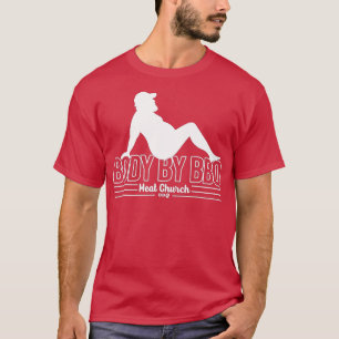 Funny Body van de  vleeskerk BBQ T-shirt