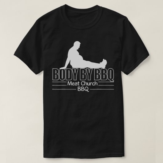 Funny Body van de  vleeskerk BBQ T-shirt (Design voorkant)